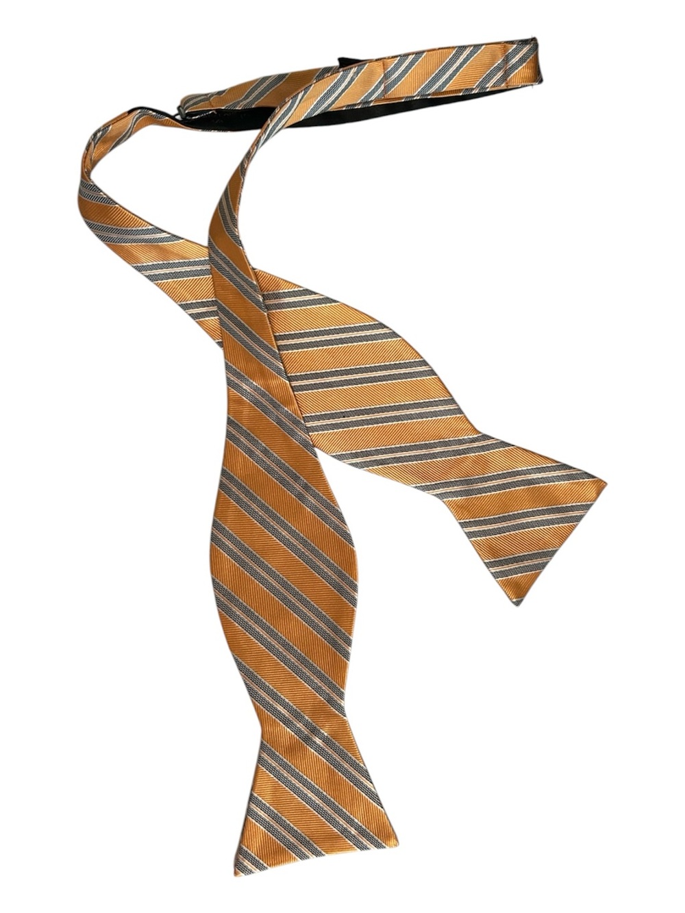 Jos. A. Bank Orange and Blue Striped Self-Tie Bow Tie. 100% silk. New with tags.